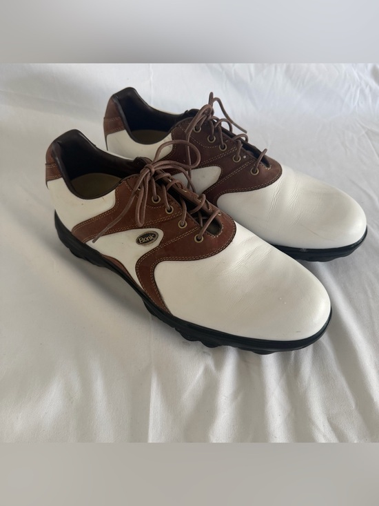 Etonic Other - Etonic Men’s White and Brown Athletic Golf Shoes Sz 10.5